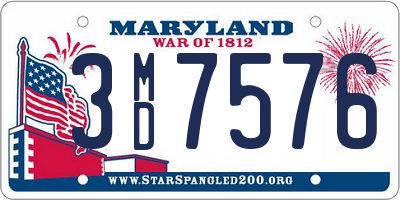 MD license plate 3MD7576
