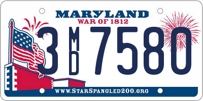 MD license plate 3MD7580