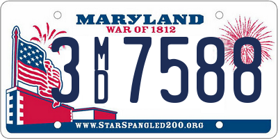 MD license plate 3MD7588