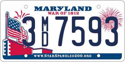 MD license plate 3MD7593