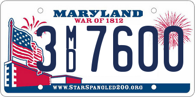 MD license plate 3MD7600