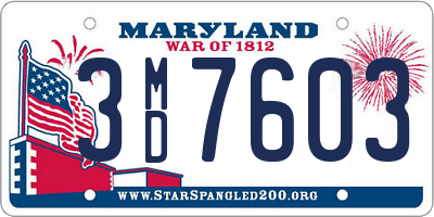 MD license plate 3MD7603