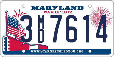 MD license plate 3MD7614