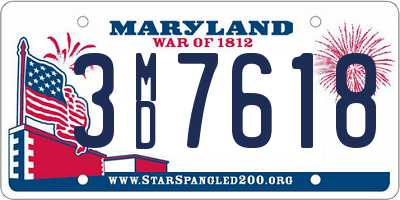 MD license plate 3MD7618