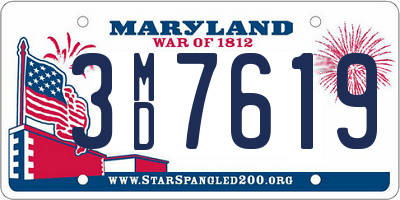 MD license plate 3MD7619