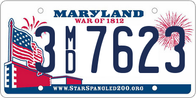 MD license plate 3MD7623