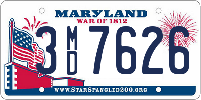 MD license plate 3MD7626