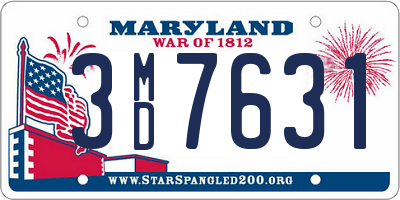 MD license plate 3MD7631