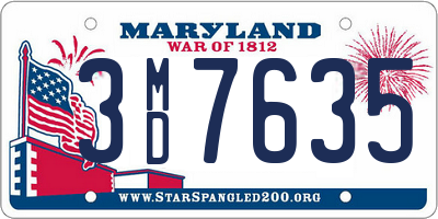 MD license plate 3MD7635