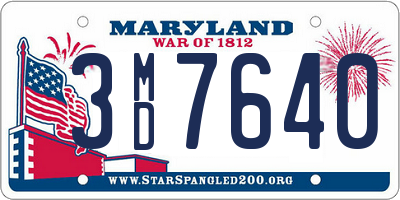 MD license plate 3MD7640