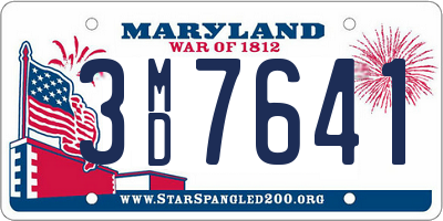 MD license plate 3MD7641