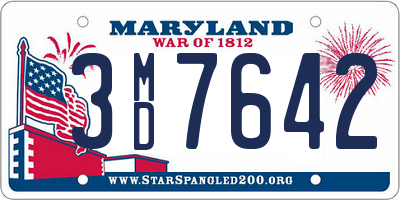 MD license plate 3MD7642