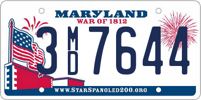 MD license plate 3MD7644