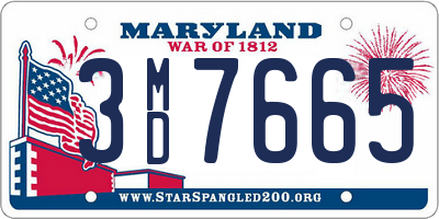 MD license plate 3MD7665