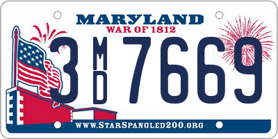 MD license plate 3MD7669