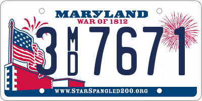 MD license plate 3MD7671