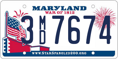 MD license plate 3MD7674