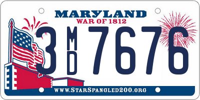 MD license plate 3MD7676