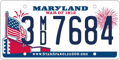 MD license plate 3MD7684