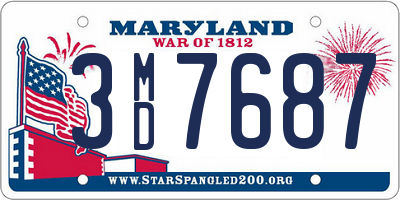 MD license plate 3MD7687