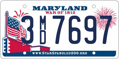MD license plate 3MD7697