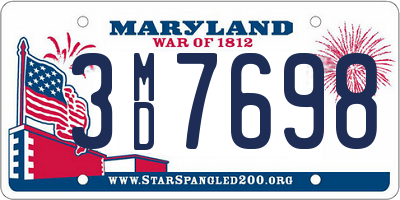 MD license plate 3MD7698