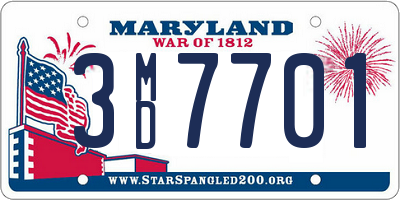MD license plate 3MD7701