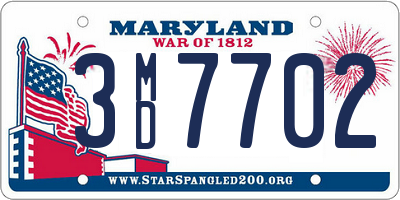 MD license plate 3MD7702