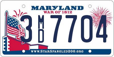 MD license plate 3MD7704