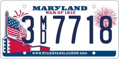 MD license plate 3MD7718