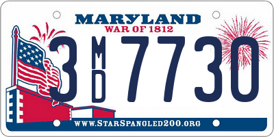 MD license plate 3MD7730