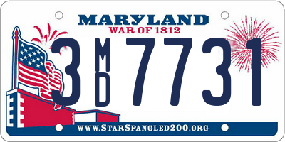 MD license plate 3MD7731