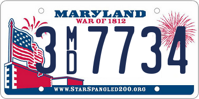 MD license plate 3MD7734