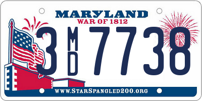 MD license plate 3MD7738