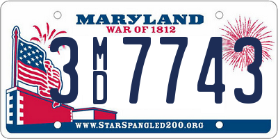 MD license plate 3MD7743