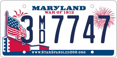 MD license plate 3MD7747