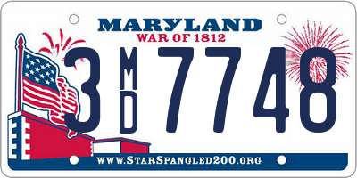 MD license plate 3MD7748