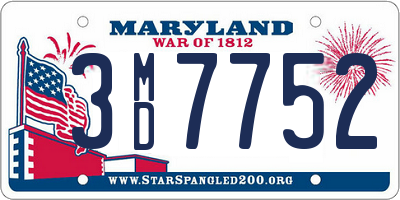 MD license plate 3MD7752