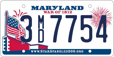 MD license plate 3MD7754