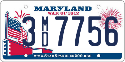 MD license plate 3MD7756