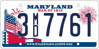 MD license plate 3MD7761