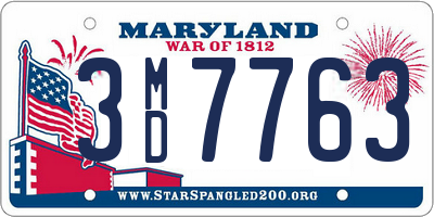 MD license plate 3MD7763