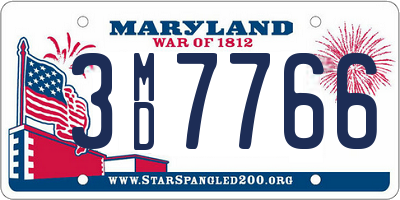 MD license plate 3MD7766