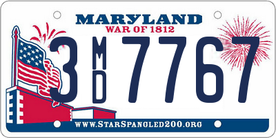 MD license plate 3MD7767