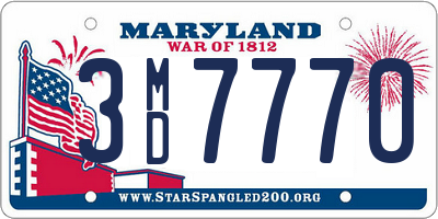 MD license plate 3MD7770