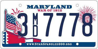 MD license plate 3MD7778