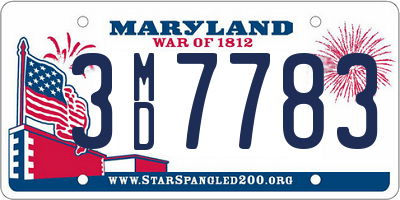 MD license plate 3MD7783