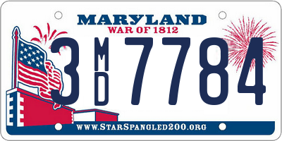 MD license plate 3MD7784