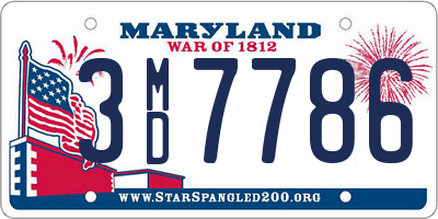 MD license plate 3MD7786