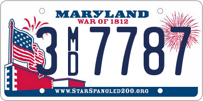 MD license plate 3MD7787